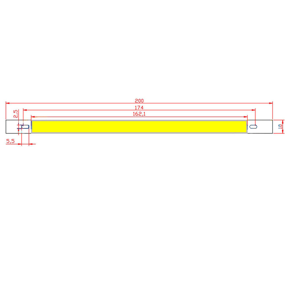 200x10mm COB light board LED surface light 10w Red Blue White COB LED Chip Bar for LED Car Side Light