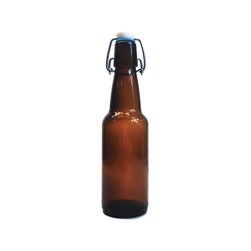 Wholesale Glass Airtight Rubber Seal Amber 11oz 16 oz Empty Swing Top Beer Glass Bottle with Swing Cap