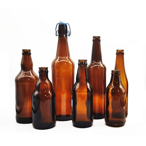 Wholesale Glass Airtight Rubber Seal Amber 11oz 16 oz Empty Swing Top Beer Glass Bottle with Swing Cap