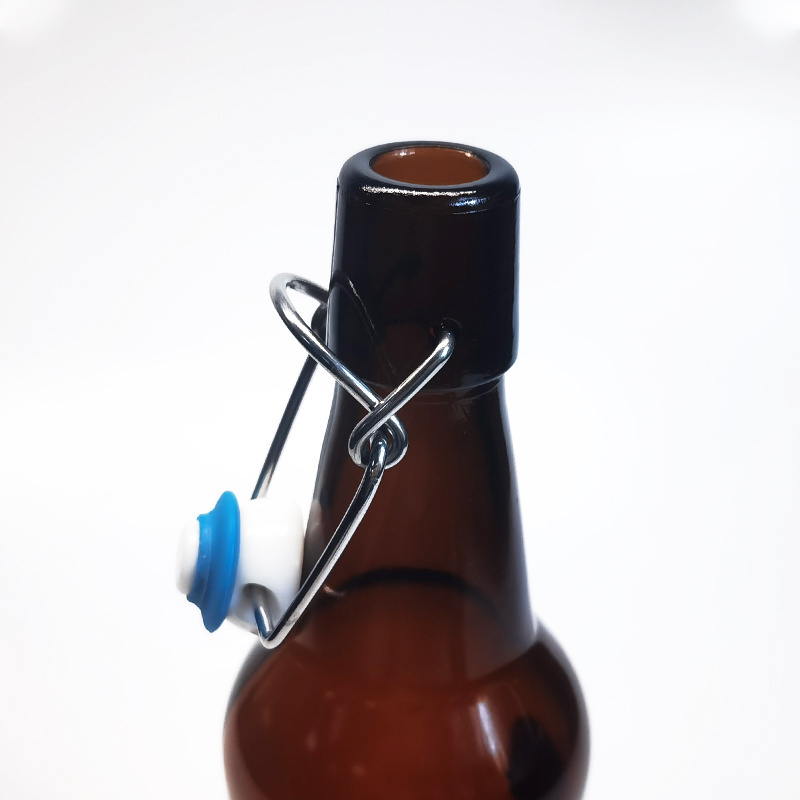 Wholesale Glass Airtight Rubber Seal Amber 11oz 16 oz Empty Swing Top Beer Glass Bottle with Swing Cap