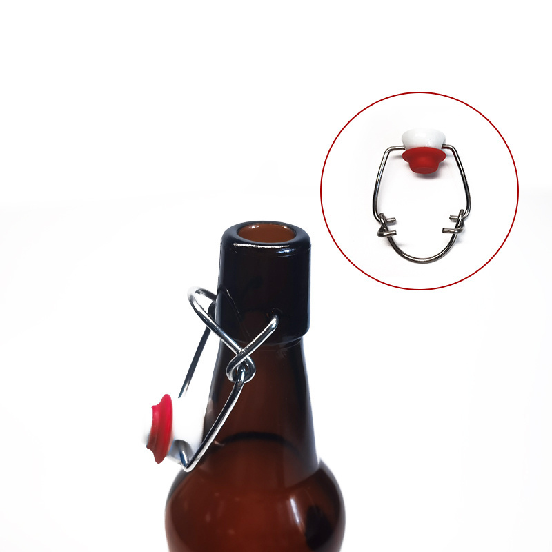 Wholesale Glass Airtight Rubber Seal Amber 11oz 16 oz Empty Swing Top Beer Glass Bottle with Swing Cap