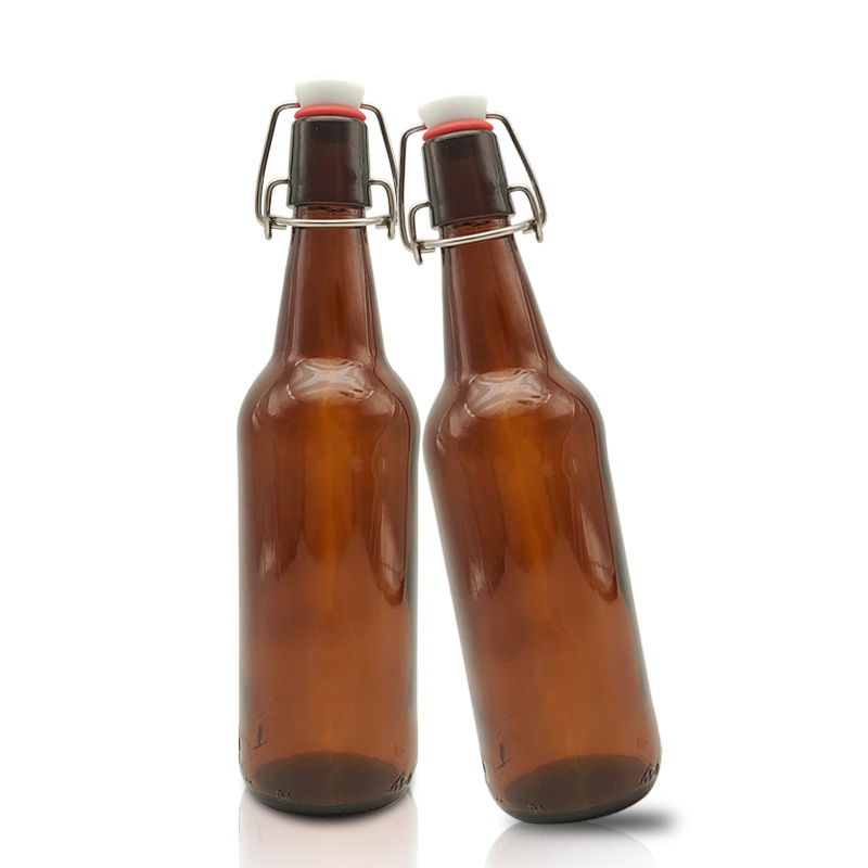 Wholesale Cheap 330ml 500ml 750ml 1Liter 1000ml Swing Top Empty Amber Glass Beer Bottle