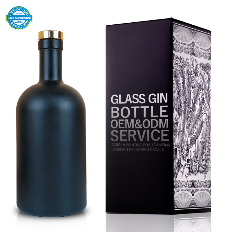 Wholesale 50ml 100ml 200ml 375ml 500ml 750ml 1000ml Glass Vodka Bottle Nordic Style for Gin Whisky Olive Oil with Cork