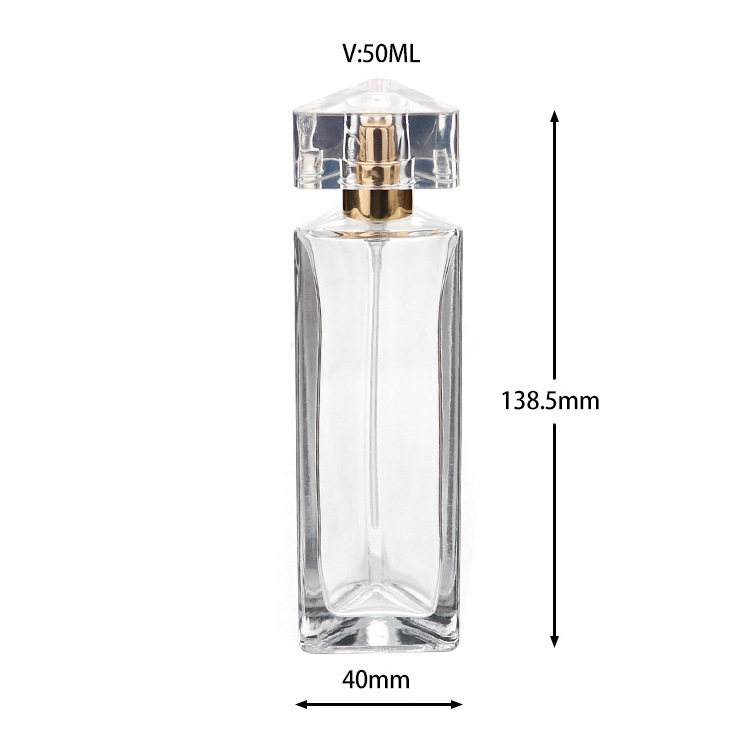 Personalized 30ml 50ml Empty Triangle Glass Bottle Cologne Perfume Oil Bottle with Atomizer