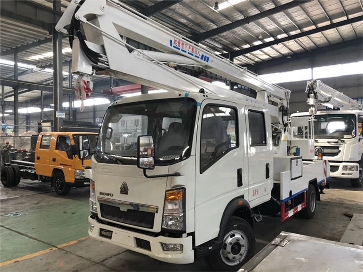 New High Altitude Operation Truck SinoTruk Howo Aerial Working Platform Truck 4X2 95HP 116HP 140HP 12Meters-18Meters Folding Arm