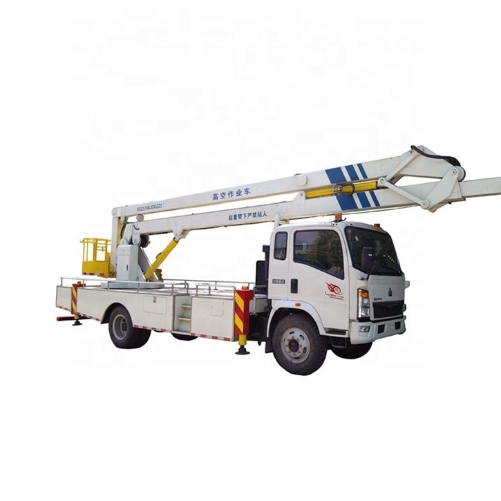 New High Altitude Operation Truck SinoTruk Howo Aerial Working Platform Truck 4X2 95HP 116HP 140HP 12Meters-18Meters Folding Arm