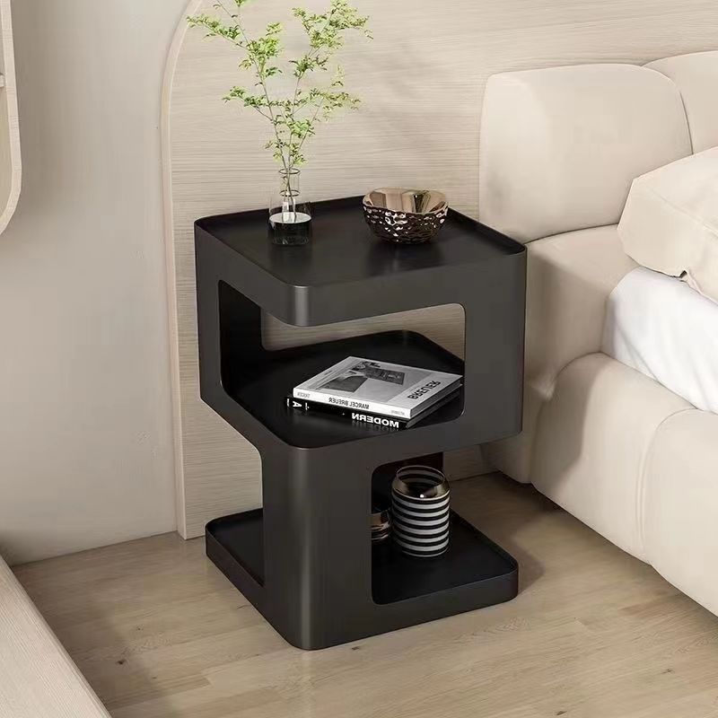 Modern designer new corner small table metal bedside table modern side table with book shelf