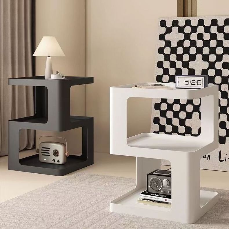 Modern designer new corner small table metal bedside table modern side table with book shelf