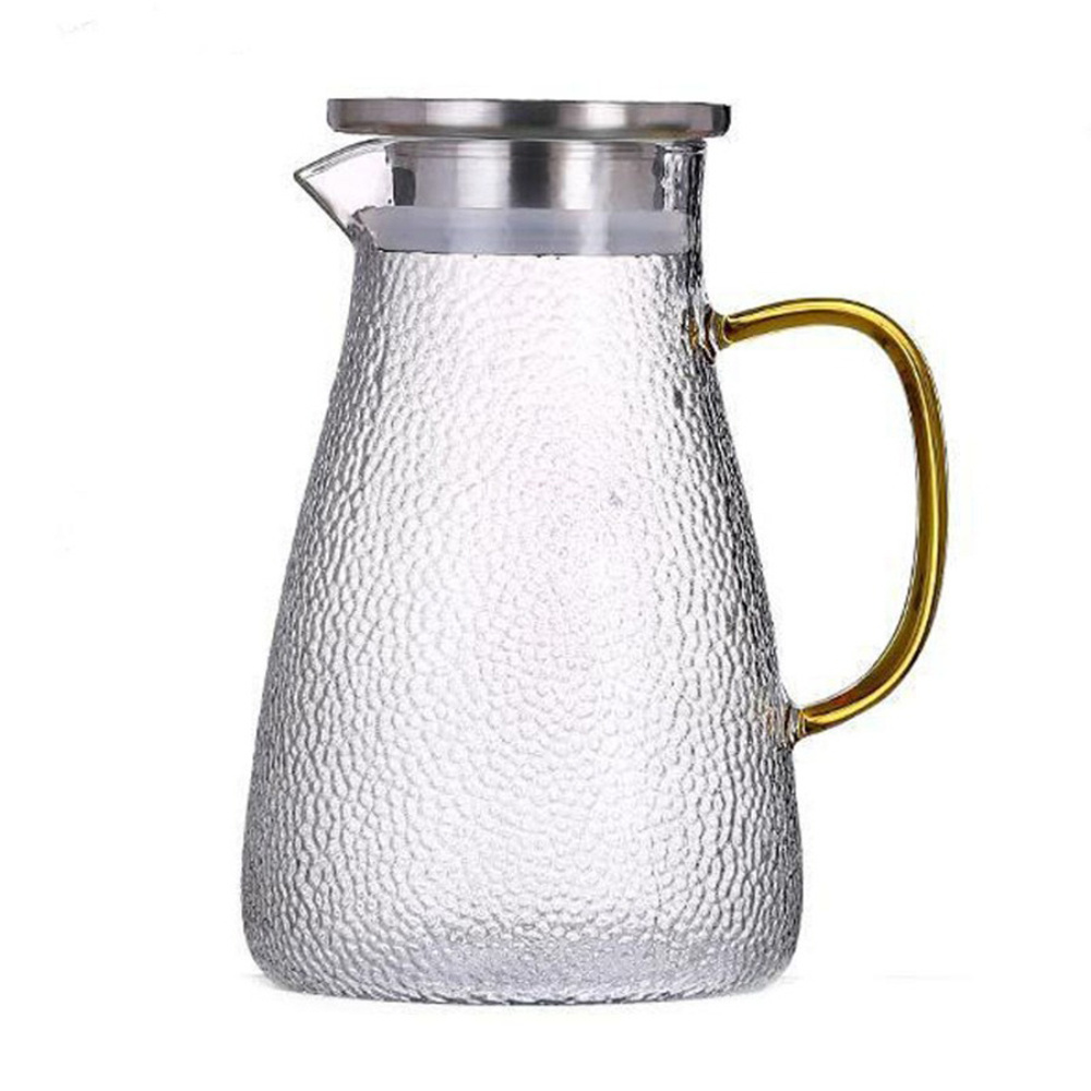 1500ml Glass cold kettle Handmade High Borosilicate glass tea kettle with handle