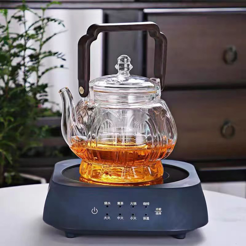 Tea Maker Brew with Warmer Setinverter Coffee & Tea Sets Glass Tea Pot Teapot with Infuser within High Borosilicate Glass