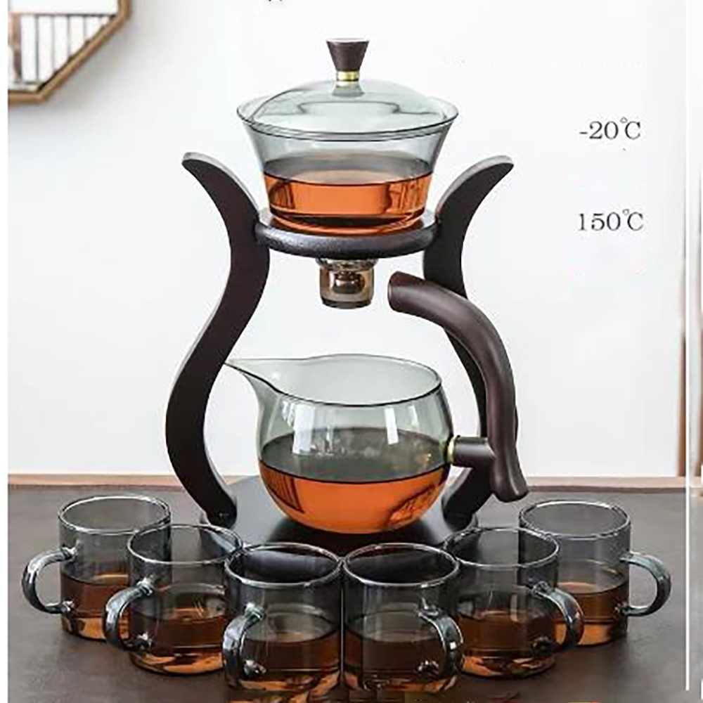 New type glass tea maker household integrated tea maker semi-automatic glass tea set