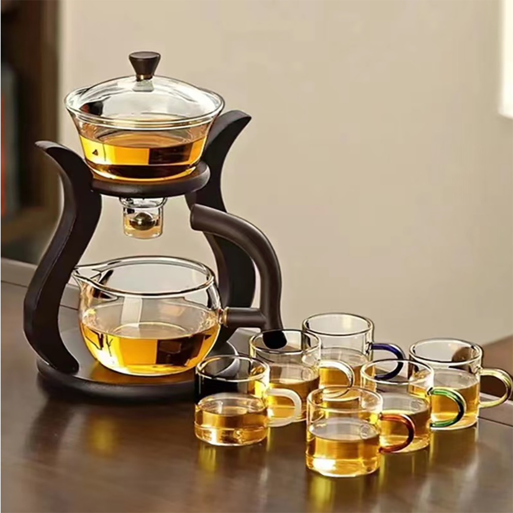 New type glass tea maker household integrated tea maker semi-automatic glass tea set