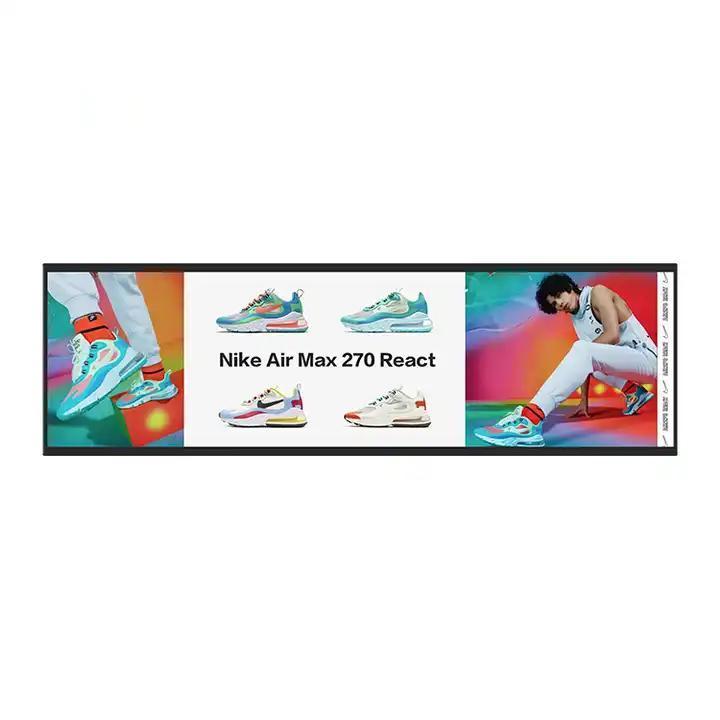 Customized 48 Inch Retail Store Shelves Digital Poster Advertising Machine Strip Stretched LCD Screen