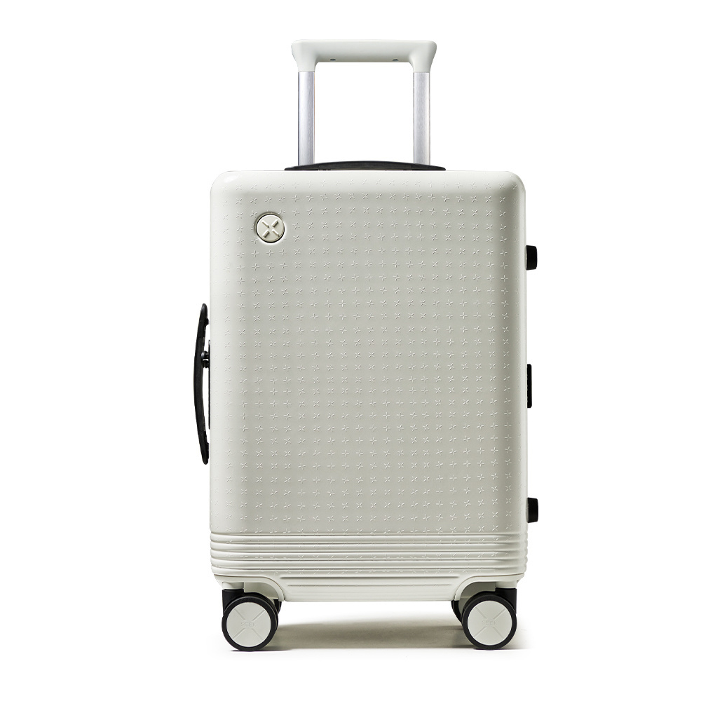 Seek luxury travel aluminum trolley luggage with universal wheels TSA locks carry on smart suitcase