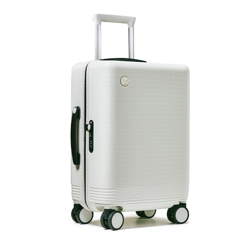 Seek luxury travel aluminum trolley luggage with universal wheels TSA locks carry on smart suitcase