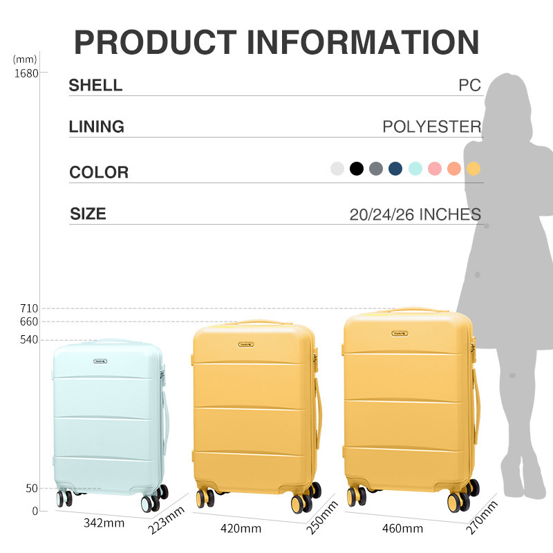 Hanke custom Designer Suitcase Travel Stylish Durable Trolley Smart Packaging Box Carry On Luggage Sets