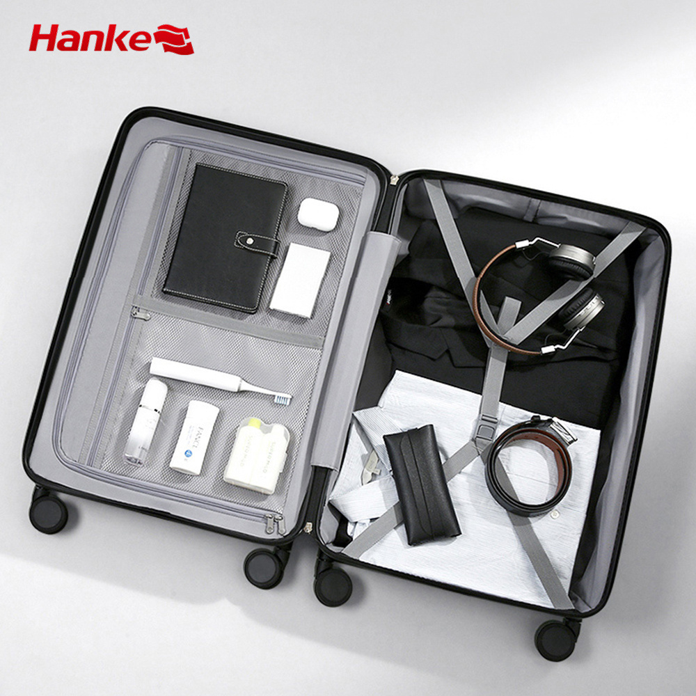 Hanke high quality travel suitcase trolley bags business man 20 24 29 inch luggage sets 3 pcs