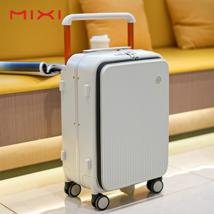 Mixi luxury brand custom designed aluminum trolley suitcase spinner wheels multi-functional suitcase luggage