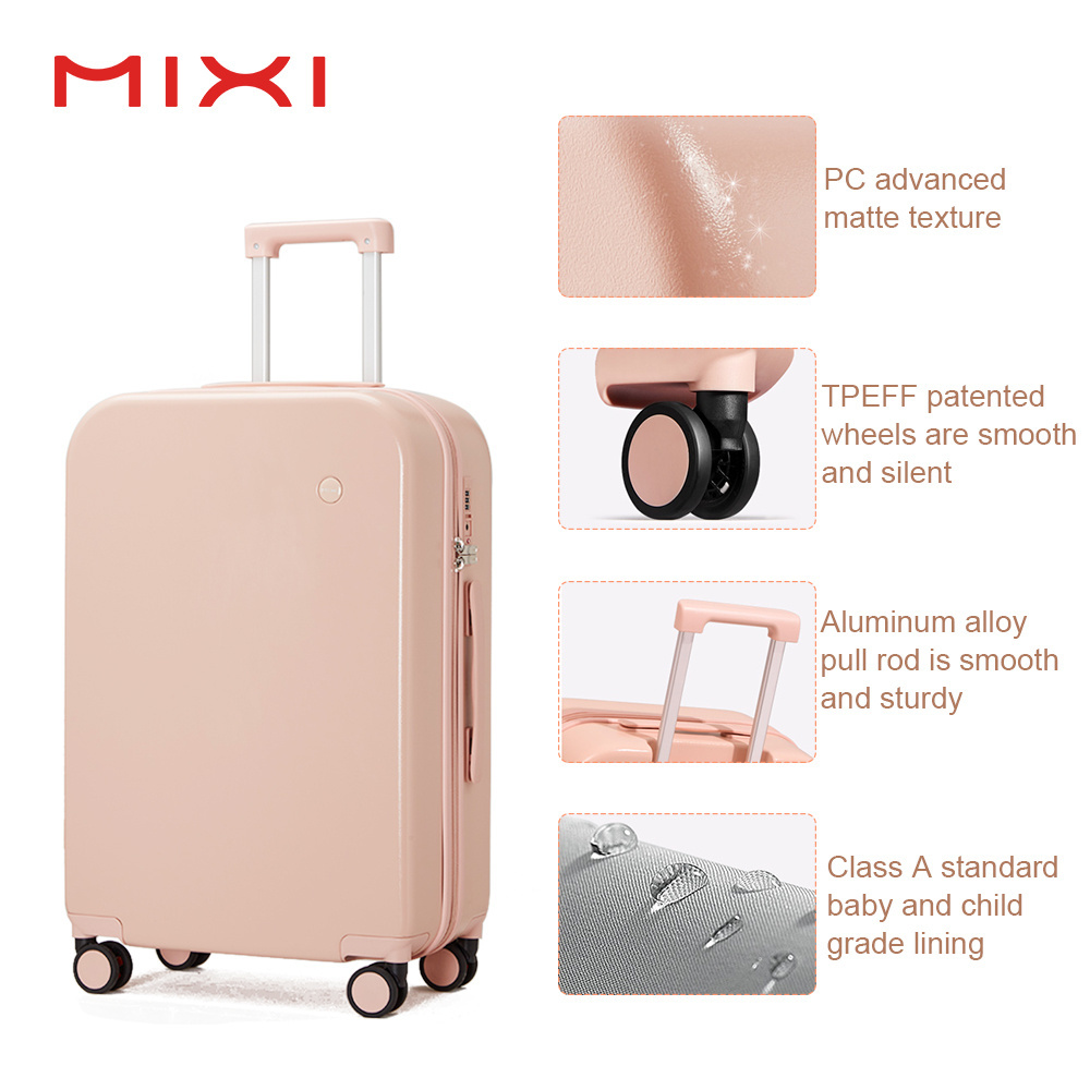 Mixi designers brand Korean style aluminum trolley suitcase business luggage travel bag custom travel smart carry on luggages