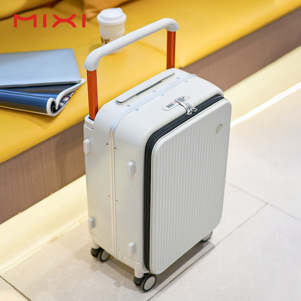 Mixi luxury brand custom designed aluminum trolley suitcase spinner wheels multi-functional suitcase luggage