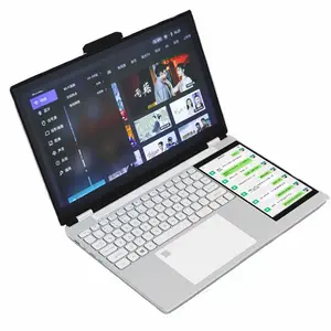 Factory Wholesale Dual screen Laptop 15.6'' IPS Display +7'' Touch Screen Intel N5105 Quad Core 16GB RAM DDR4 1TB SSD Netbooks