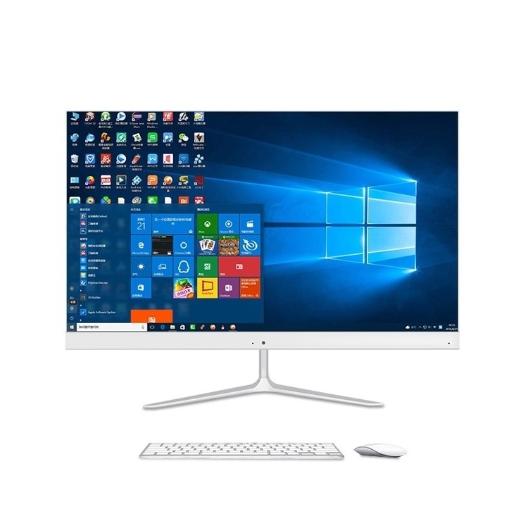 2024 Wholesale 24'' FHD Screen All In One PC Desktop Intel I7 3520M Dual Core 8GB RAM 256GB ROM M.2 SSD Computer With Camera