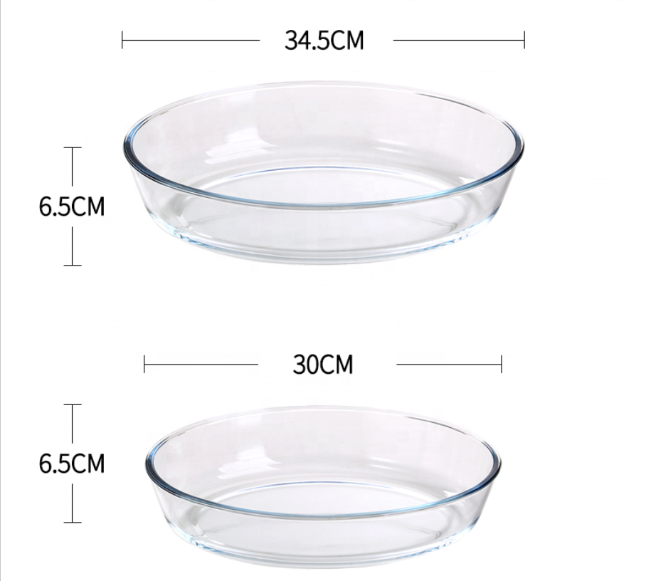 13 Inch Round Dinner Plate for Dinner Table Decoration Wholesale Clear Glass CLASSIC Machine Pressing Fish Dish Polished 2900ml