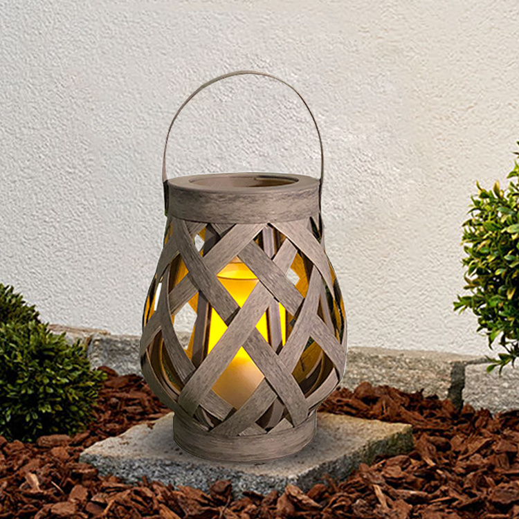 Factory  High Quality  Custom OEM service Solar Outdoor Led Rattan Lantern Decorative Garden Lights