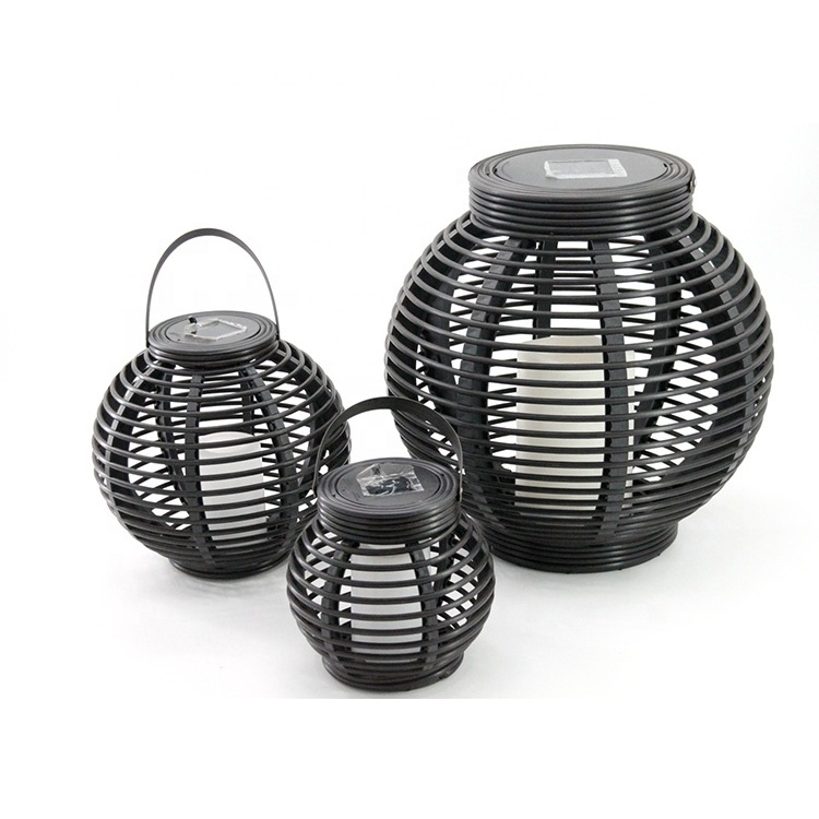 Led Solar Powered Small Rattan Lanterns Outdoor Waterproof Light For Decor Garden Table Patio Hanging Lamp Lantern Garden Lights