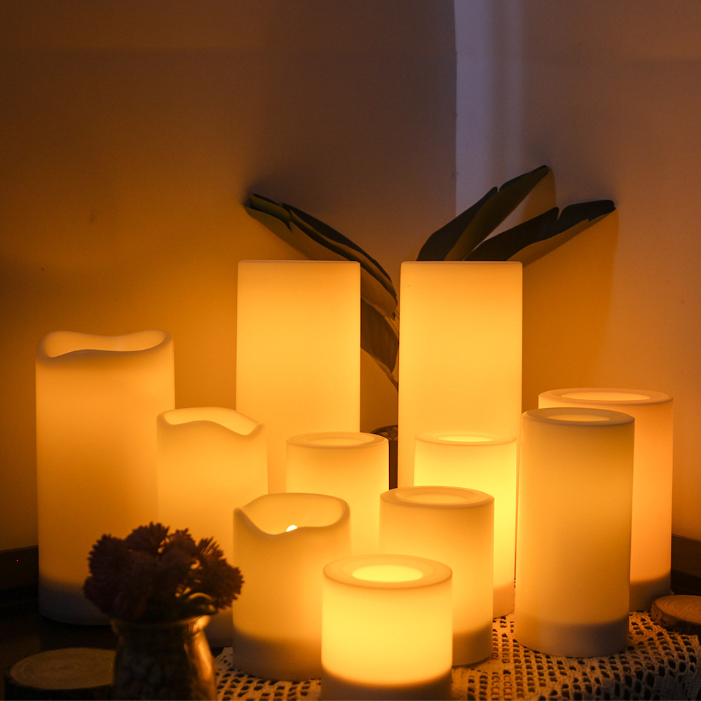 Unscented 3D Flame White Flameless Led Battery Operated Candles For The Wedding Decoration