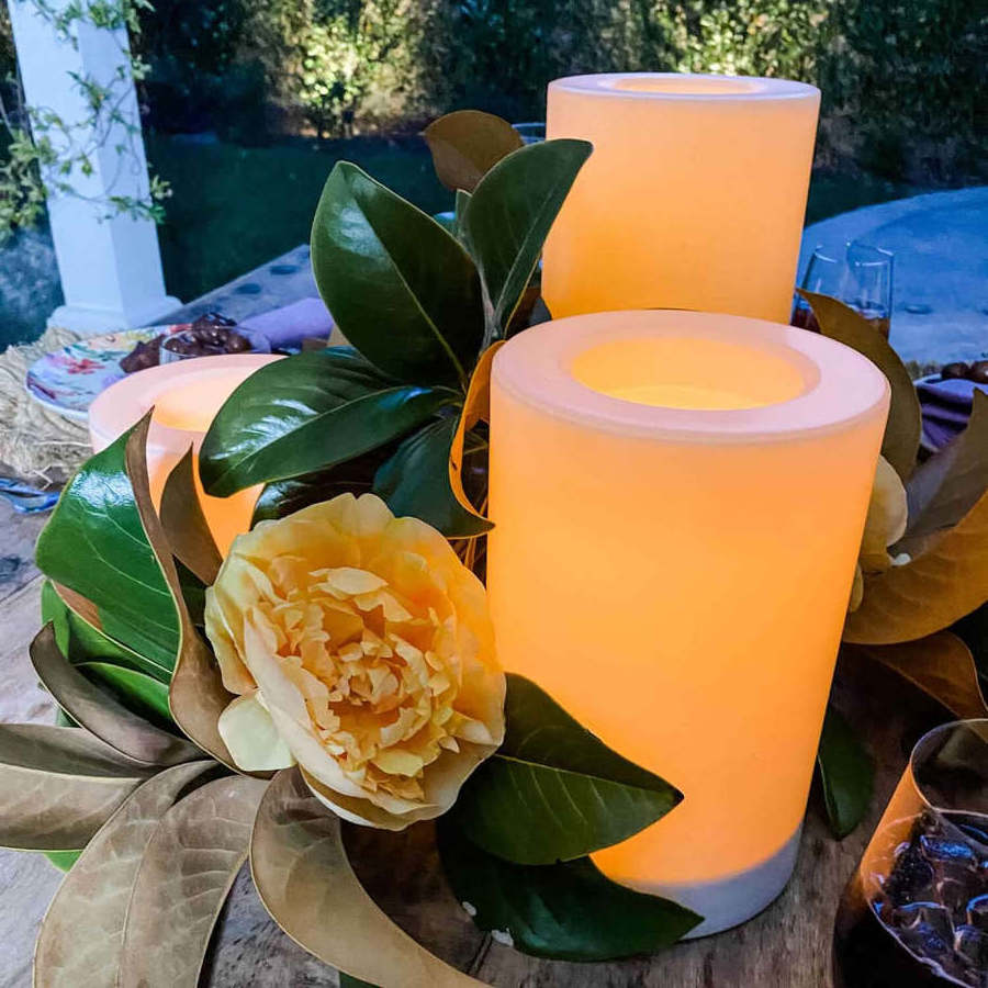 Hot sale cheap price white color flameless pillar plastic led outdoor candle with patent