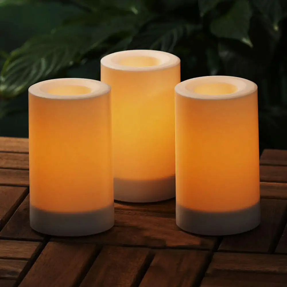 Hanko Christmas Decoration White Led Plastic Christmas Chargeable Solar Candle Lantern