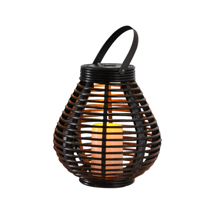 Changzhou Hanko Solar Hanging Lantern Decoration Pear Rattan Led Outdoor Garden Light Solar led Lights