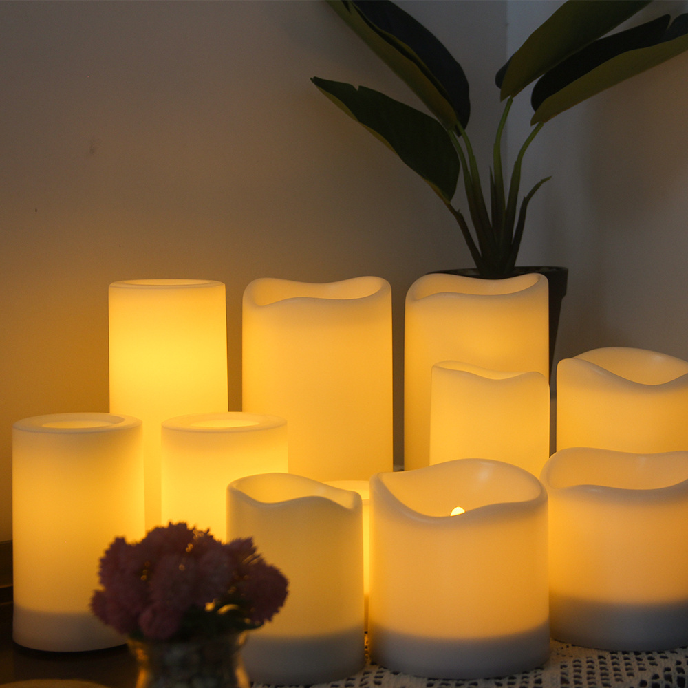 Outdoor Waterproof Battery Operated Flickering Flameless Candles Pillar New Flameless Led Candles With Moving Flame