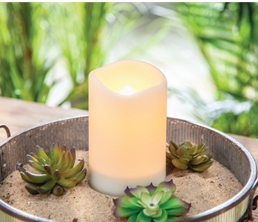 Christmas Factory Rechargeable Outdoor Solar Plastic Pillar Party Event Wax LED Candle Wedding Decor Candles