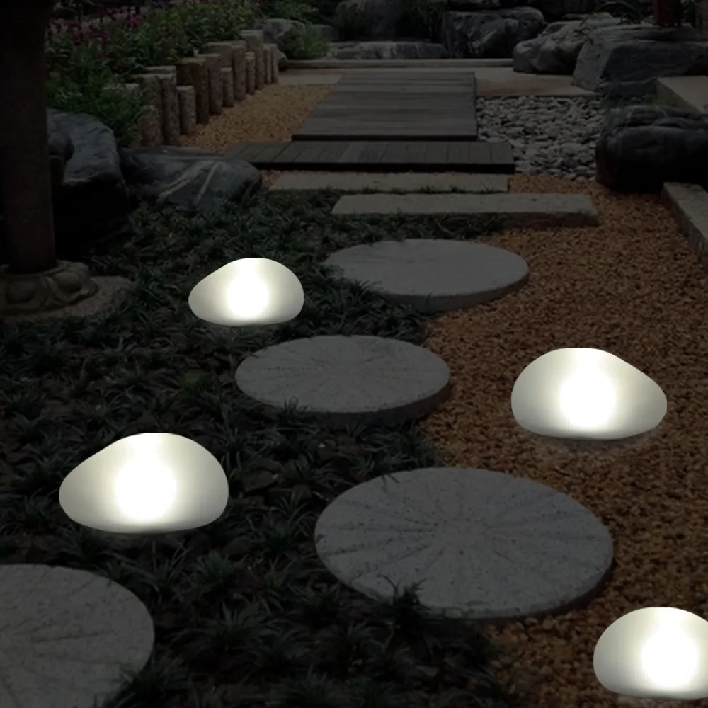 Outdoor Led Cobble Artificial Luminous Stone Landscape Garden Light Park Pathway Decorative Lighting