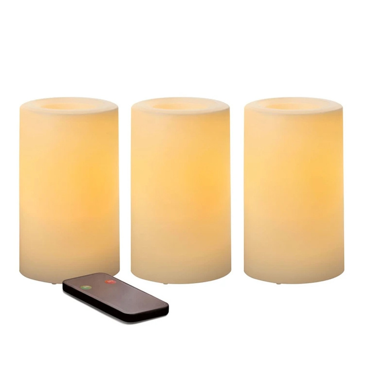 Hanko COC Four Inch Yellow Flame-free Flickering Flameless Tea Lights Outdoor Decorative Solar Led Candles