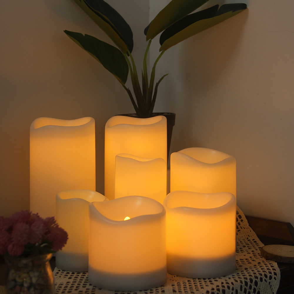 Outdoor Waterproof Battery Operated Flickering Flameless Candles Pillar New Flameless Led Candles With Moving Flame