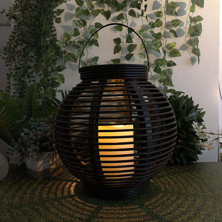 Outdoor Decoration Solar Light Rattan Solar Led Candle Lantern Led Garden Light