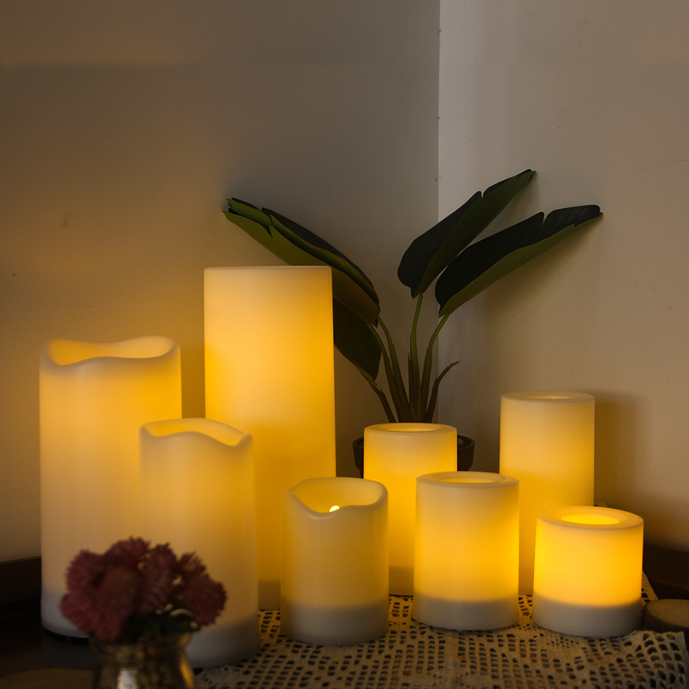 Unscented 3D Flame White Flameless Led Battery Operated Candles For The Wedding Decoration