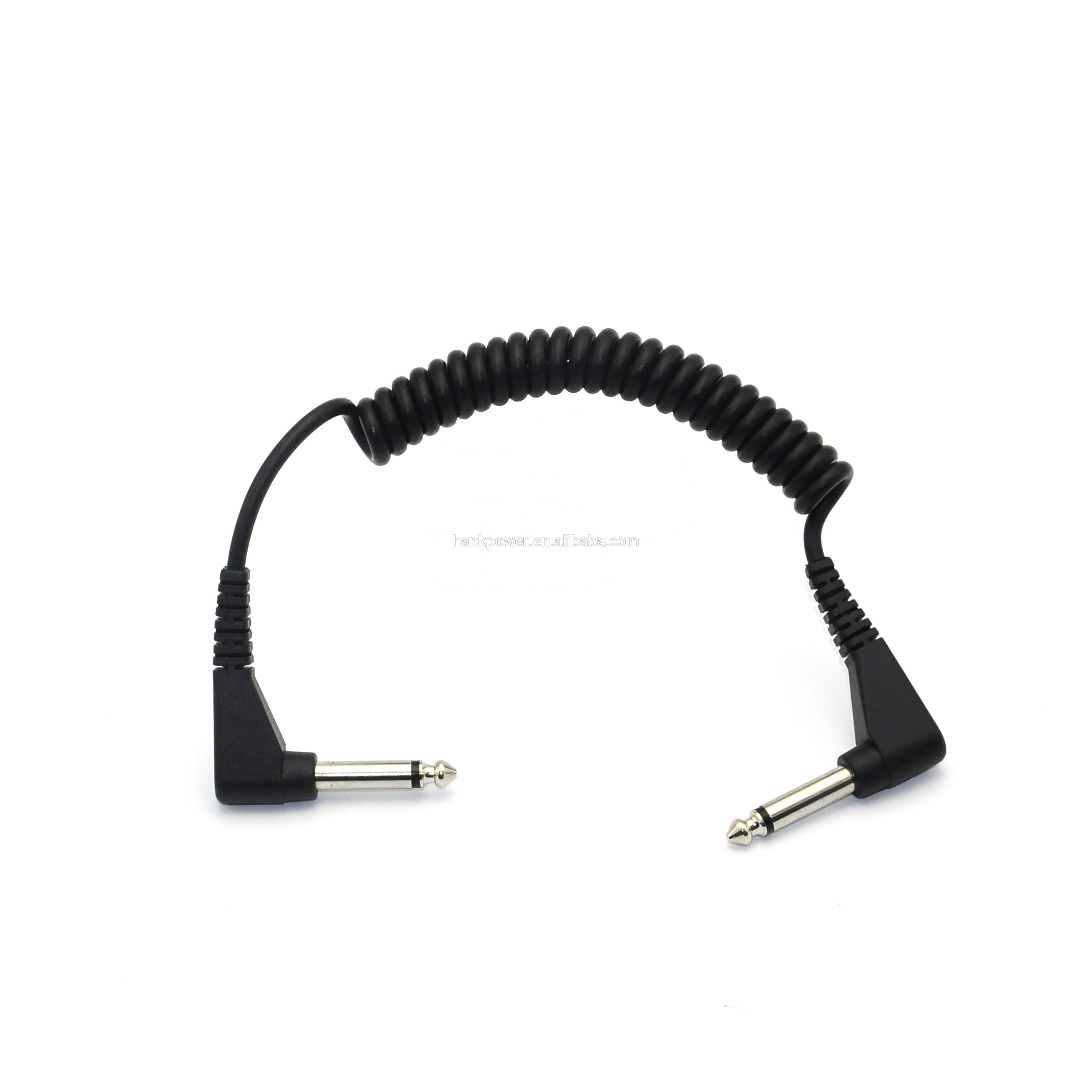 Coiled speaker cable spiral TPU premium 6.35mm mono jack extension speaker microphone cable