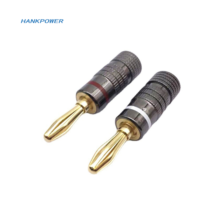 High Quality Banana Plugs Gold Pated 4MM Banana Connector with Screw Lock For Audio Jack Speaker Plug