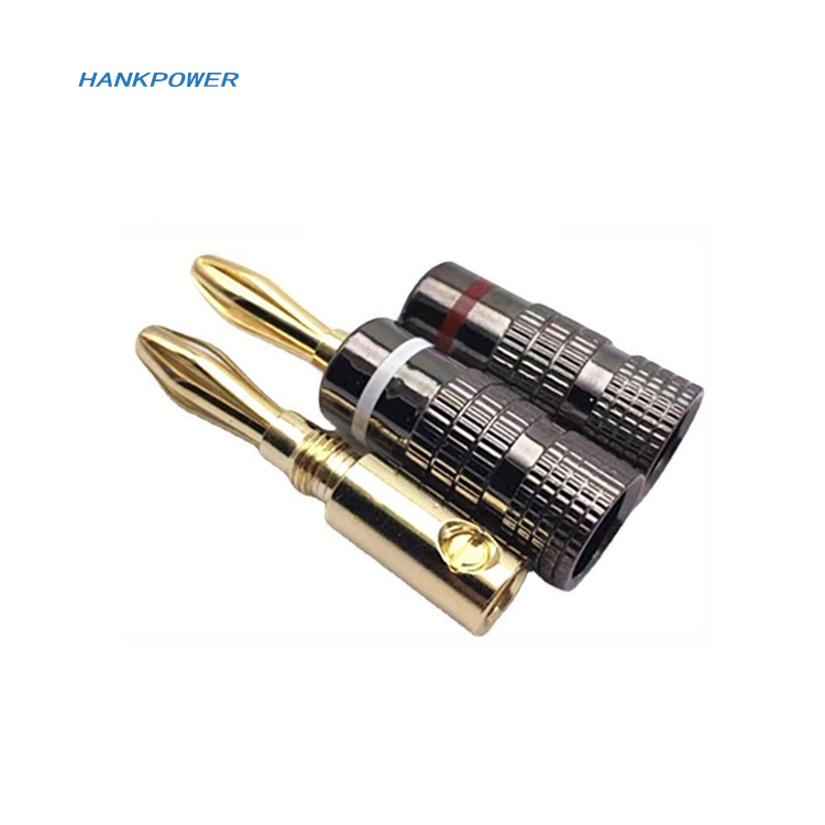 High Quality Banana Plugs Gold Pated 4MM Banana Connector with Screw Lock For Audio Jack Speaker Plug