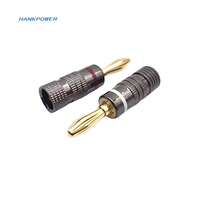 High Quality Banana Plugs Gold Pated 4MM Banana Connector with Screw Lock For Audio Jack Speaker Plug