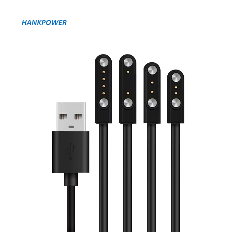 Magnetic Charger Cord USB Male to 2 Pin Pogo Power Cable Magnetic USB Power Charger Cable