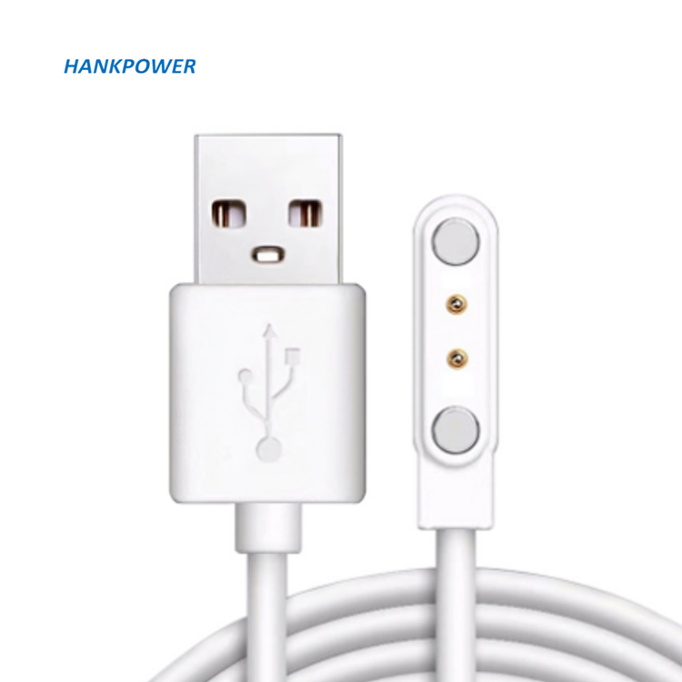 Magnetic Charger Cord USB Male to 2 Pin Pogo Power Cable Magnetic USB Power Charger Cable