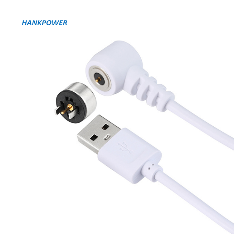 Right Angle 2 Pin Magnetic Connector To DC 5.5*2.1 Male Power Cable Magnetic Pogo Pin Connectors Cable