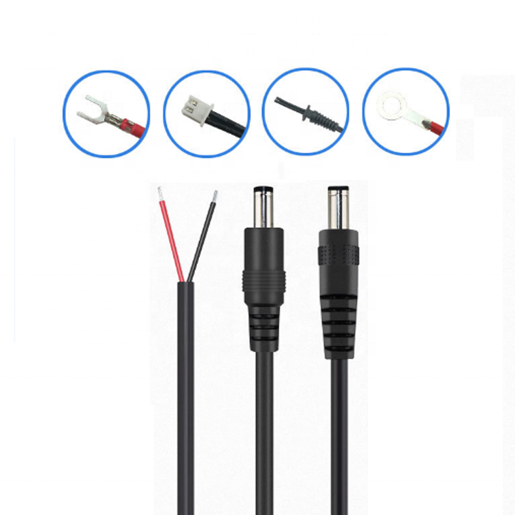 Customize 2464 20AWG/18AWG DC power cable DC 5521/5525 male/female to SR/XH2.54/PH2.0/YH1.25/SM connector