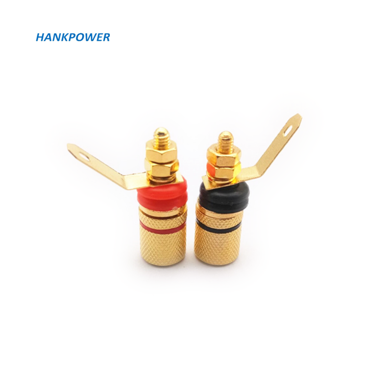 Gold Plated Amplifier Speaker Binding Post 4mm Banana Female Plug Speaker Terminal 307 Banana Connector