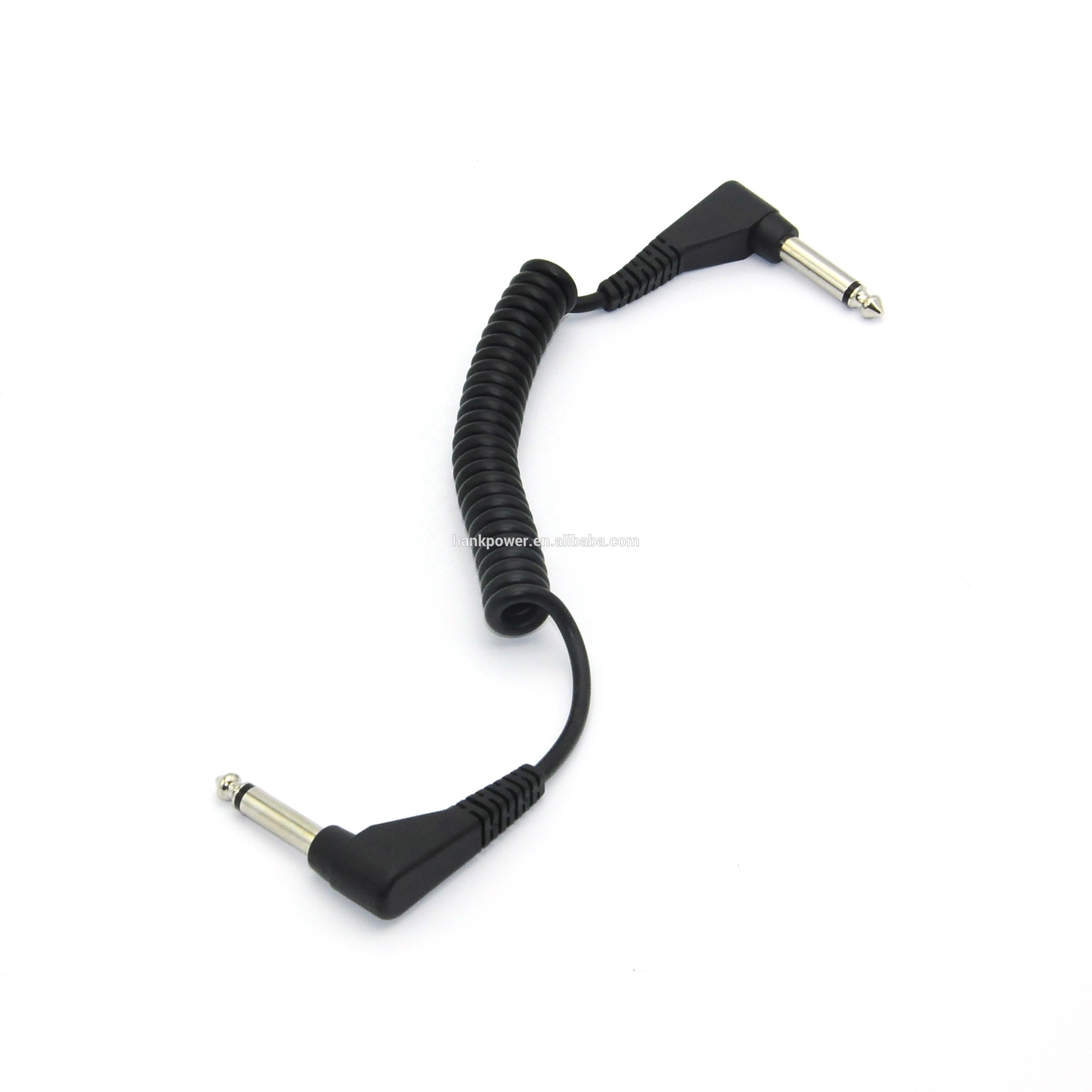 Coiled speaker cable spiral TPU premium 6.35mm mono jack extension speaker microphone cable